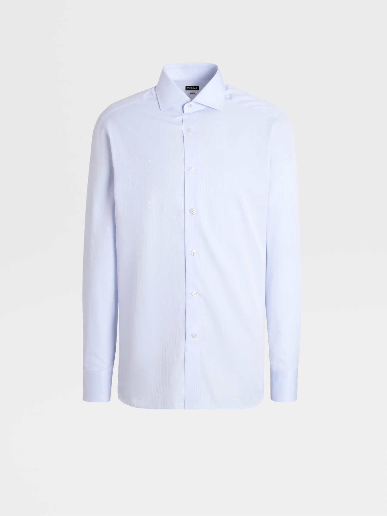 Light Blue Striped Cotton Long-sleeve Tailoring Shirt